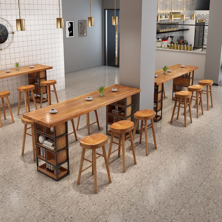 Modern Rectangular Pub Table Set 1/2/4/7 Pieces Wooden Counter Table for Bar