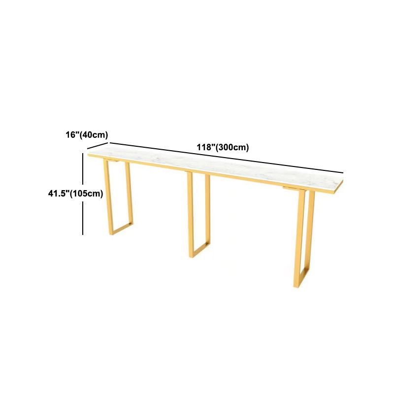 Glam Indoor Counter Wine Table White Marble Gold Base Counter Height D