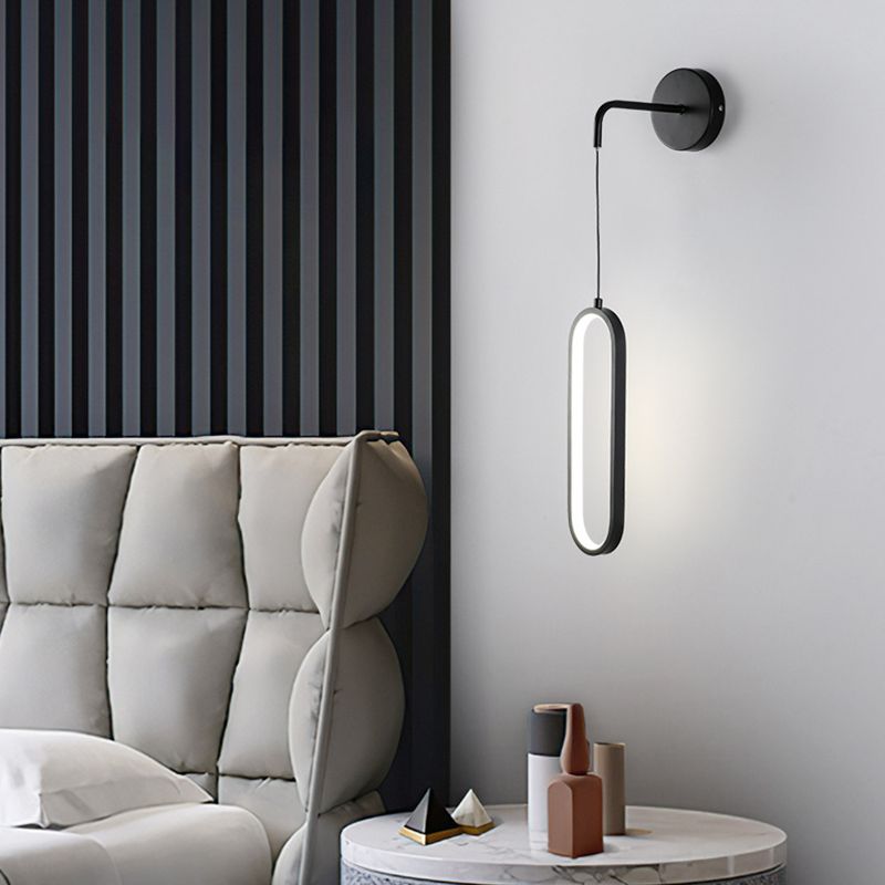 Bedside Modernist Wall Sconce Oval Single Light LED Simple Wall Mounted Light