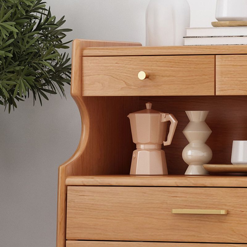 Contemporary Chest Solid Wood 6 - Drawer Rectangle Straight Legs Accent Chest
