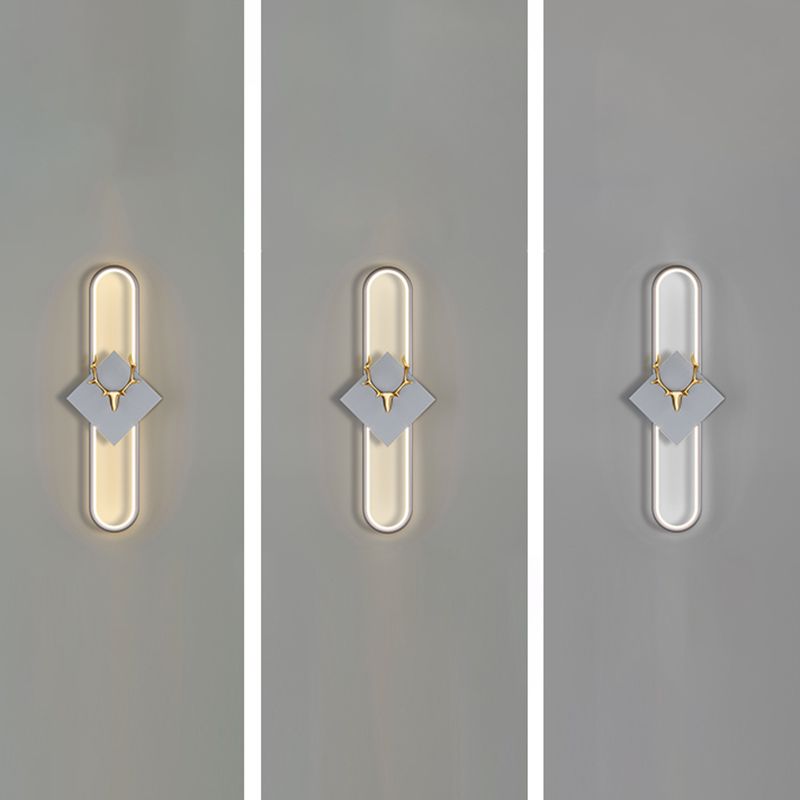 Aluminum Linear Wall Light Nordic Style LED Wall Sconce with Antlers for Living Room