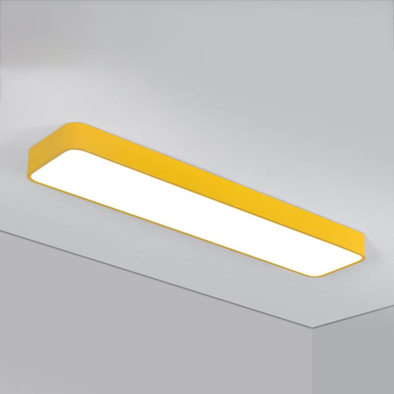 Plafonnier LED de forme rectangulaire en fer moderne, 1 lumière, encastré pour chambre d'enfant