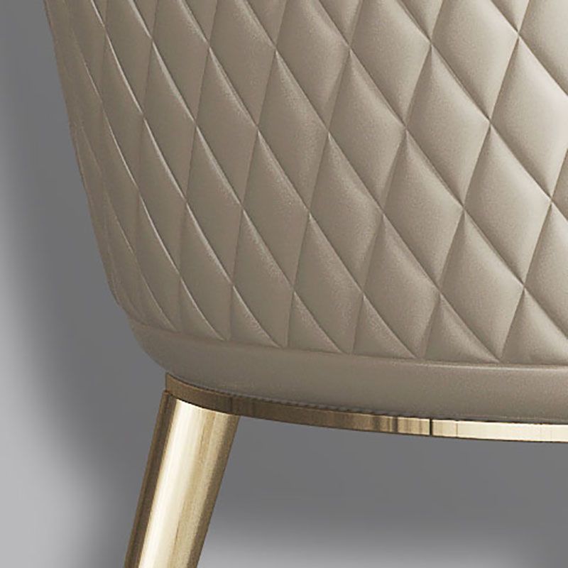 Silla de comedor de metal de estilo escandinavo, silla de comedor sin brazos con respaldo sólido (juego de 2)