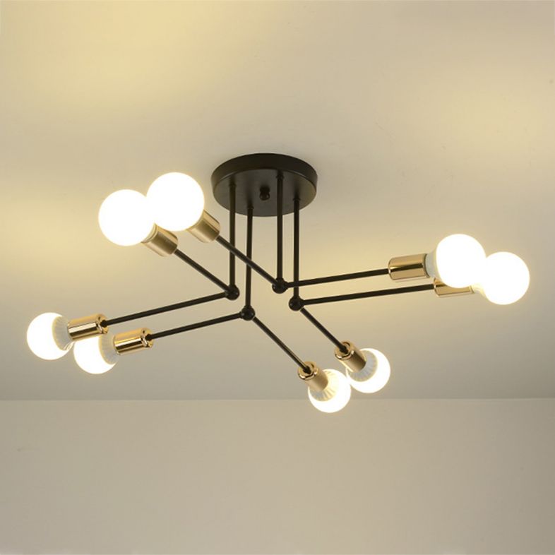 Metal Sputnik Shade Flush Ceiling Light Modern Multi-Lights Flush Mount Fixture