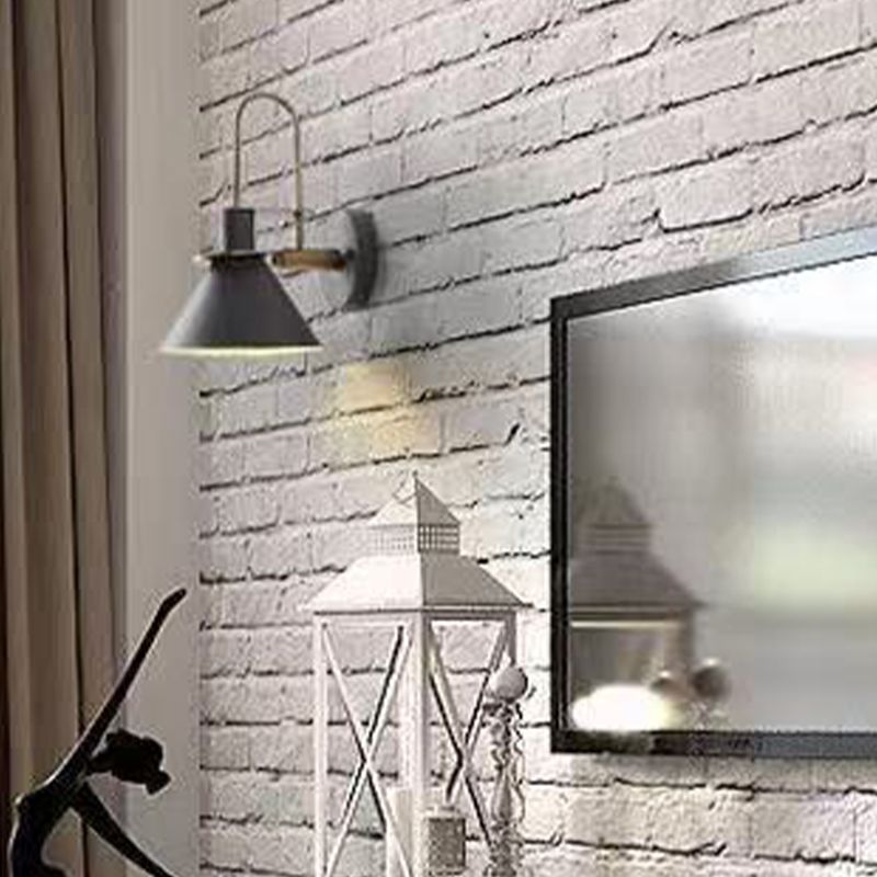Nordic Style Iron Wall Light Colorful Cone Shape Wall Lamp for Bedroom
