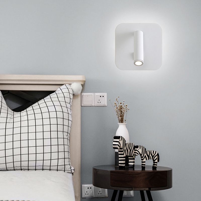Modern Concise LED Reading Wall Lamp Iron Geometric Wall Light with Acrylic Shade