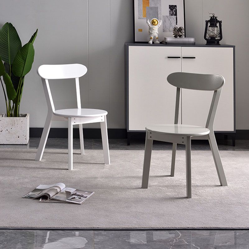 Contemporary Style Open Back Chairs Wood Kitchen Armless Chair