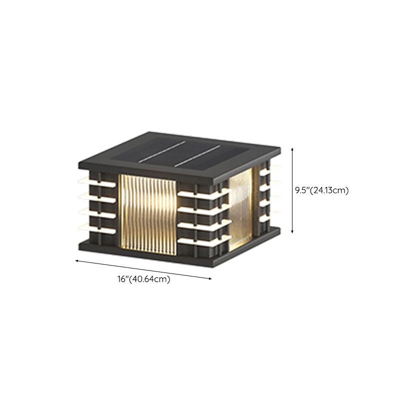 Square Contemporary Waterproof Pillar Light with Metal for Courtyard