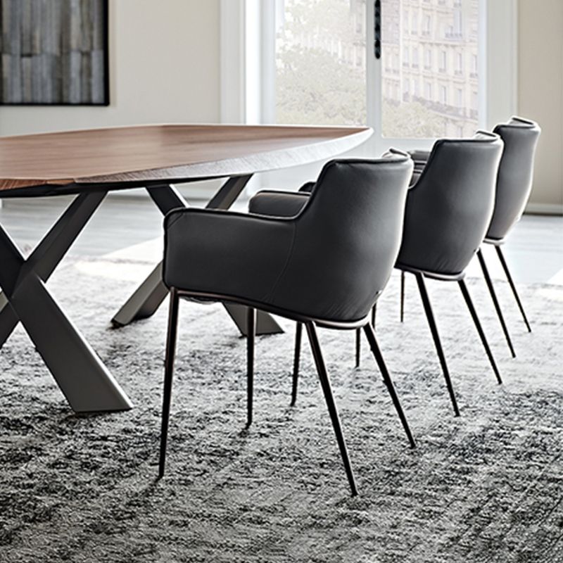 Industrial Arm Chair Metal Solid Back Dining Room Chair for Kitchen