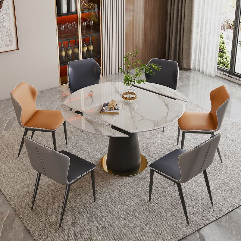 Glam Style Sintered Stone Dining Set 1/2/6/7 Pieces Dining Set for Dining Areas