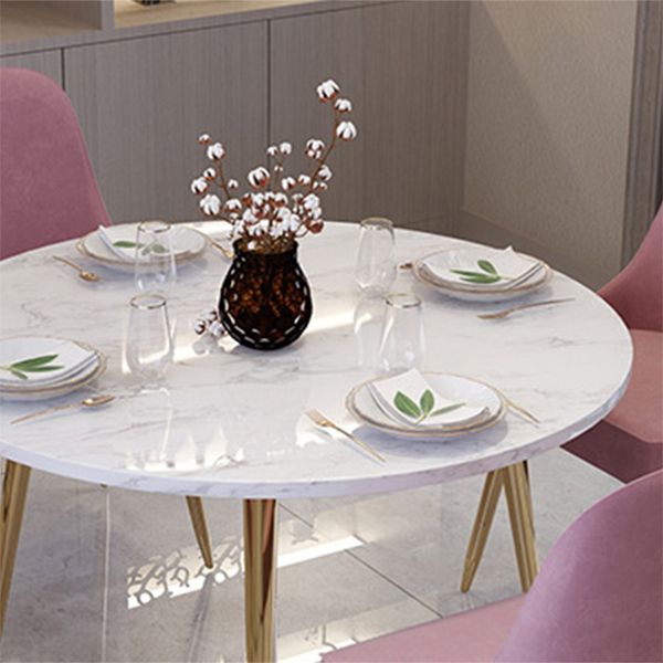 Nordic Glam Round Sintered Stone Table Set 1/3/5/7 Pieces Dining Set
