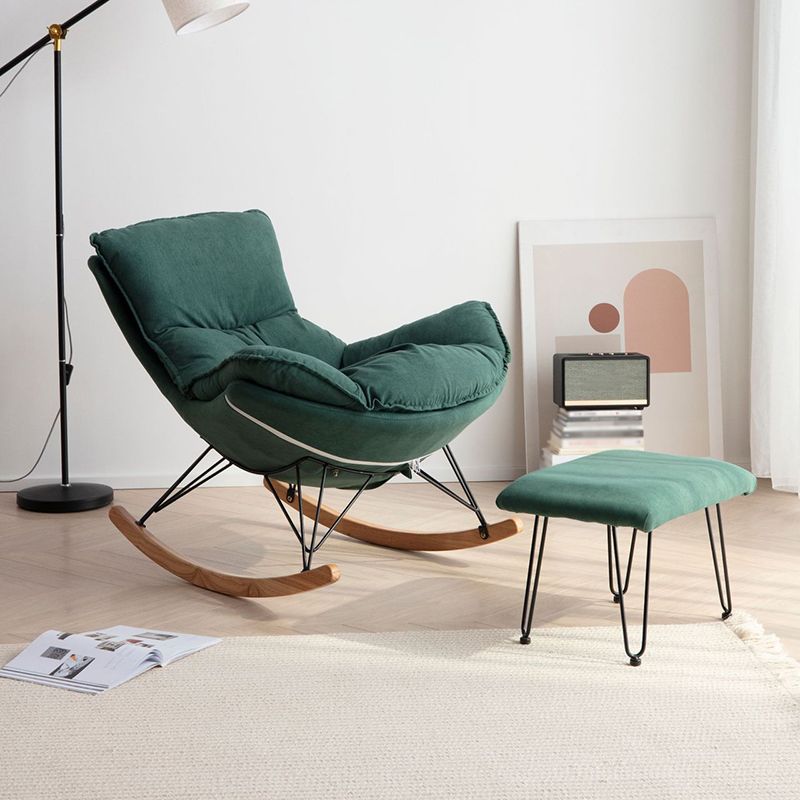 Upholstered Rocking Chair Contemporary Rocker Chair with Ottoman