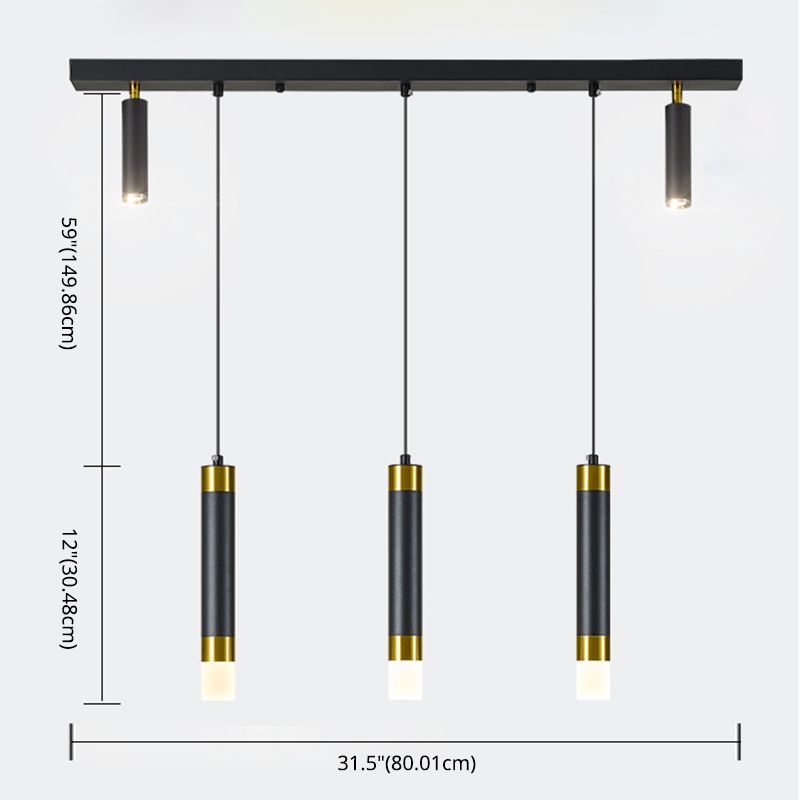 Luce a ciondolo a LED LED LINEARE BLACE LUCE MODERNA CONTRO CONTRO CHE STRANTE LUCE DA ACRILICA