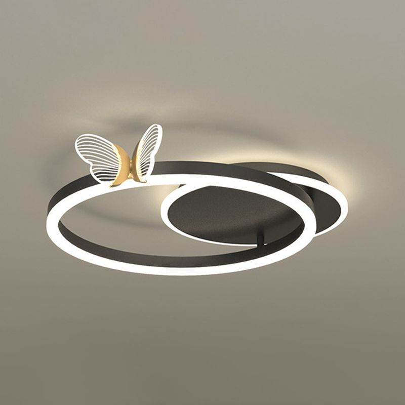 Lumières LED encastrées à montage encastré en anneau de style moderne, montage au plafond en acrylique multi-lumières