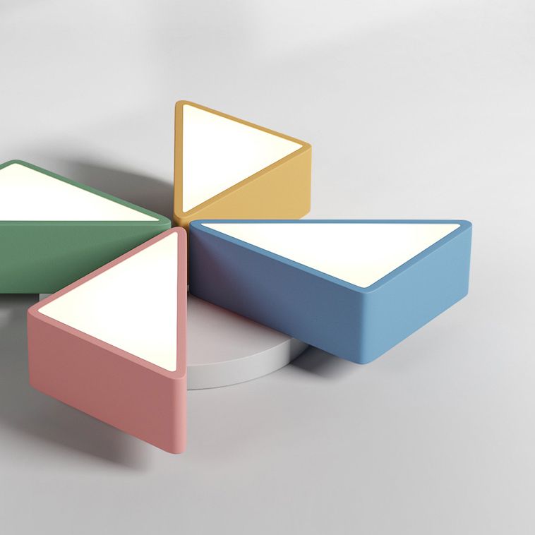 LED Bedroom Flush Mount Light Fixture Macaron Multi-Color Flush Ceiling Light with Windmill Acrylic Shade