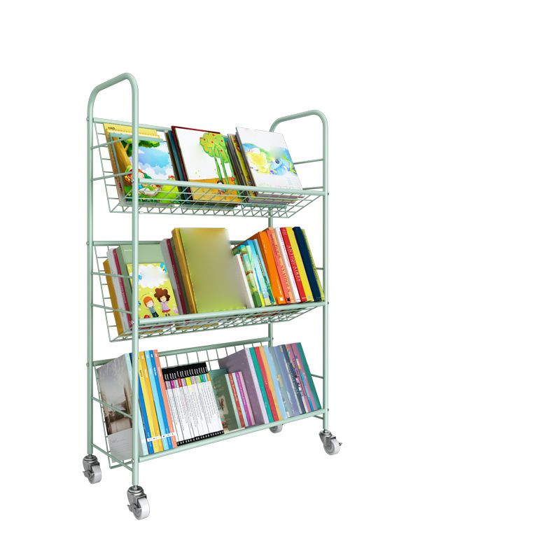 Contemporary Standard Bookcase Metal Open Back Bookshelf with Shelves