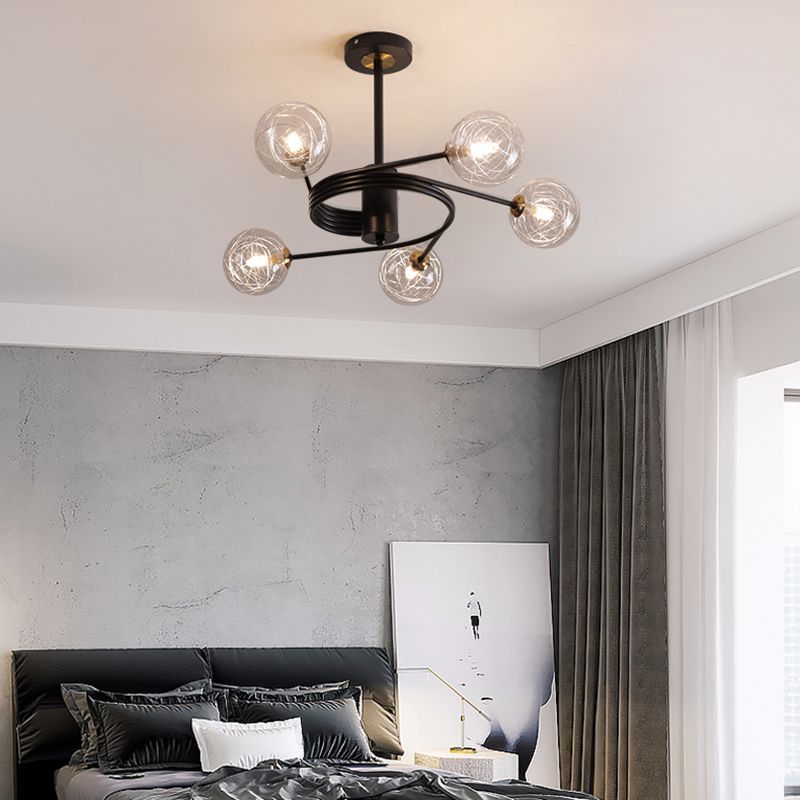Modern Led Chandeliers Pendant Light Globes Hanging Ceiling Lights Clear Glass