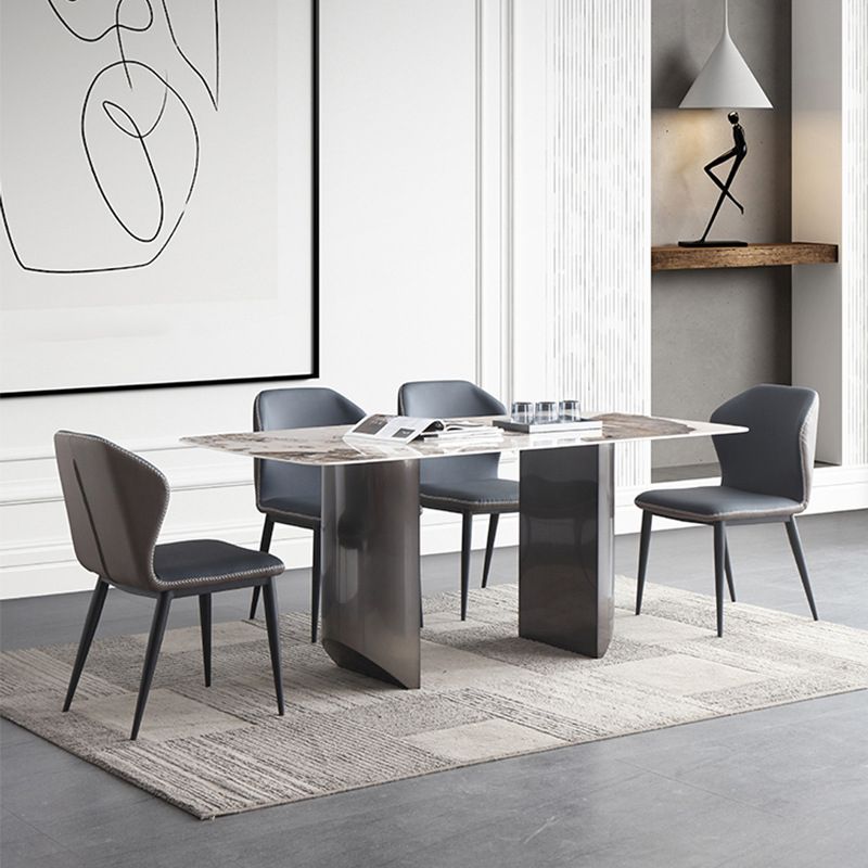Stone Dining Table Contemporary Double Pedestal Dining Table