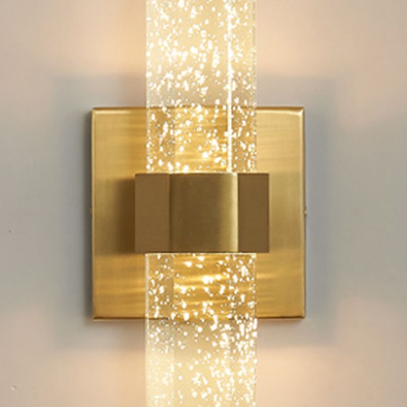 Lineare 2 Leichter Wandleuchten moderner Kristallwandmontageleuchte in Gold