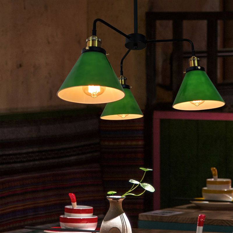 Lampadino in vetro verde chiaro vintage Lampone in vetro verde chiaro per sala da pranzo