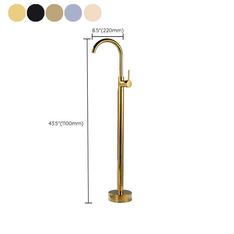Modern 1-Handle Freestanding Faucet Floor Mounted Freestanding Bathtub Faucet