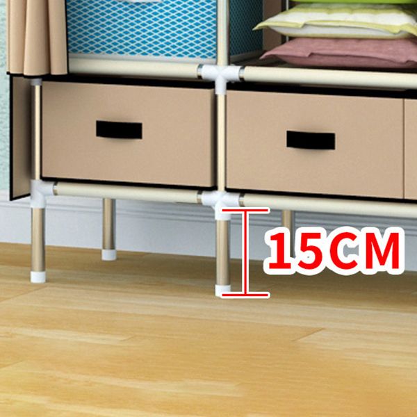 Contemporary Style Metal Wardrobe 3-drawer Wardrobe Closet for Bedroom