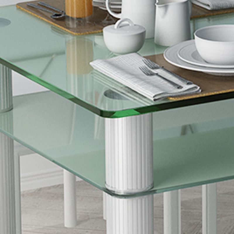 Metall modernes Rechteck Innentischglas Tisch für Küche und Esszimmer
