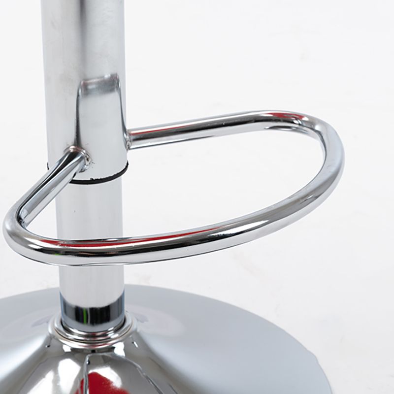Height Adjustable Leather Barstool Industrial Counter Stool with Backrest