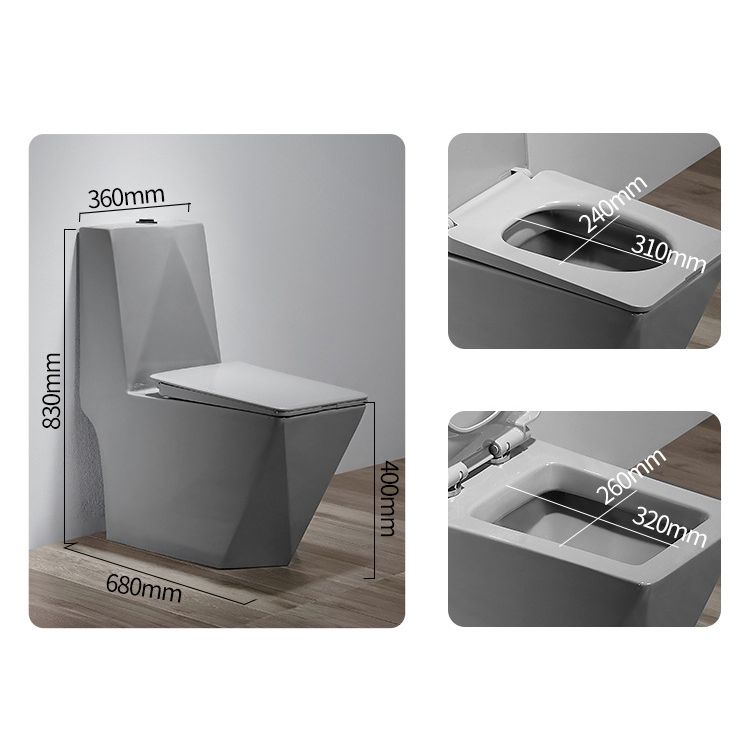 Modern One Piece Toilet Bowl Siphon Jet Flush Toilet with Seat