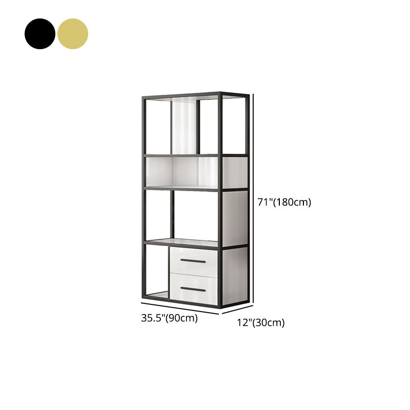 Glam Style Bookshelf Open Back Bookcase for Home Office and Study Room