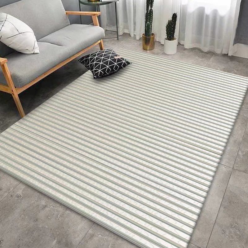 Beige Striped Carpet Polyester Simple Area Carpet Washable Carpet for Drawing Room