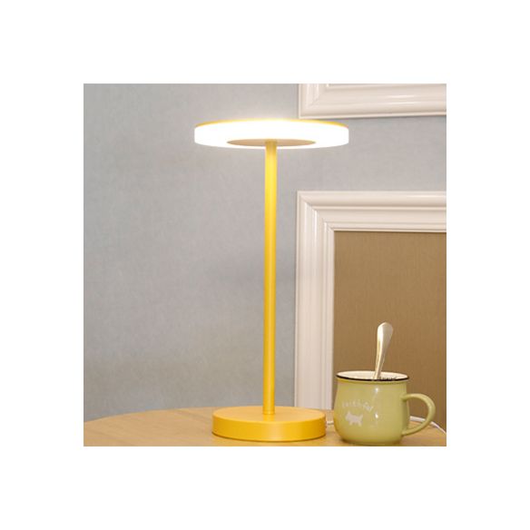 Macaron Style Rounded Table Lamp Acrylic LED Living Room Table Lighting in Blue/Green, Warm/White Light