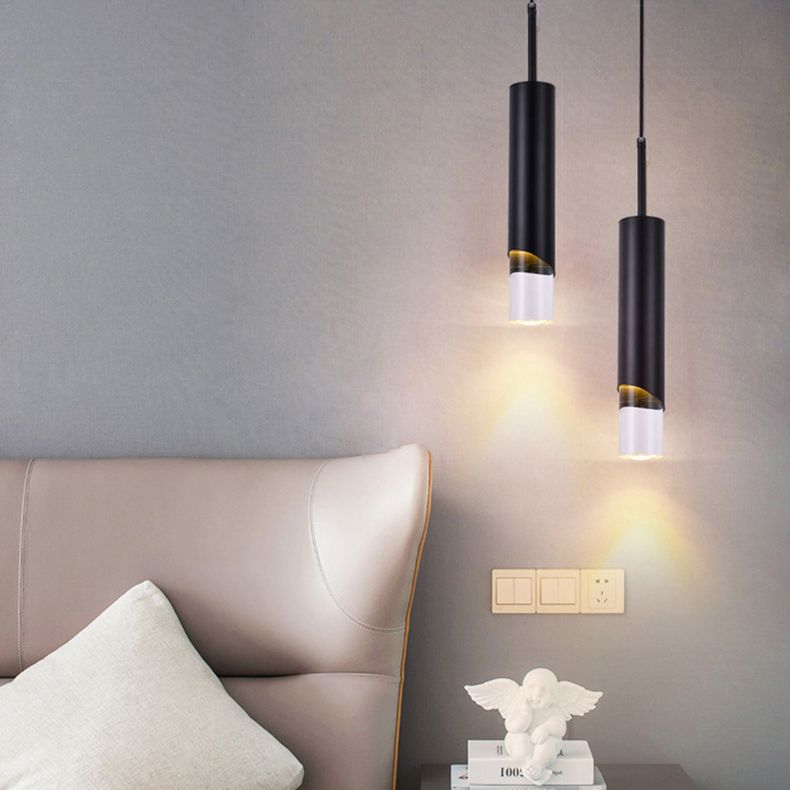 1 iluminación de colgante de cilindro ligero luces de techo acrílico modernas para restaurante