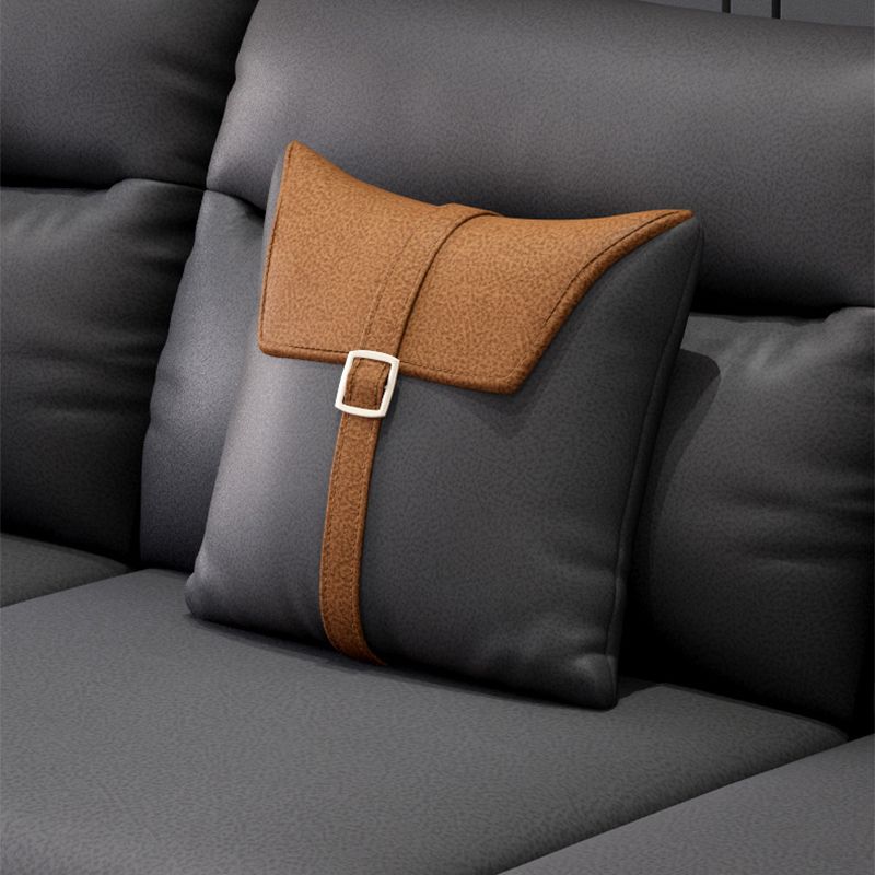 Contemporary Sectional with 4 Pillows Back and Storage Pillow Top Arm