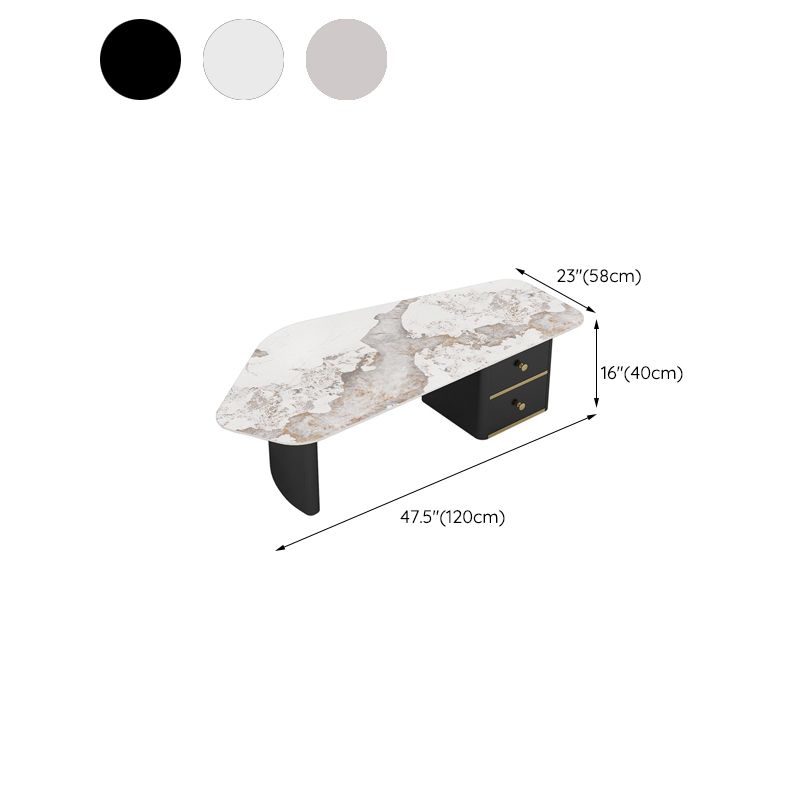Contemporary Slate Geometric Coffee Table Standard 1 Coffee Table with Storage