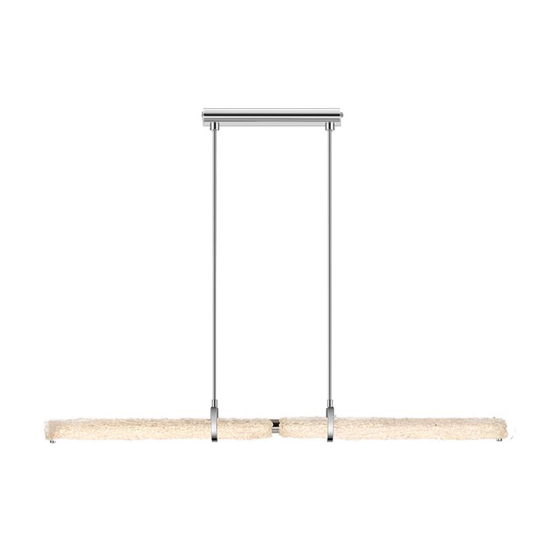 Light Luxury Glass Hanging Lamp Cylinder Shape Island Light Fixture for Dining Table