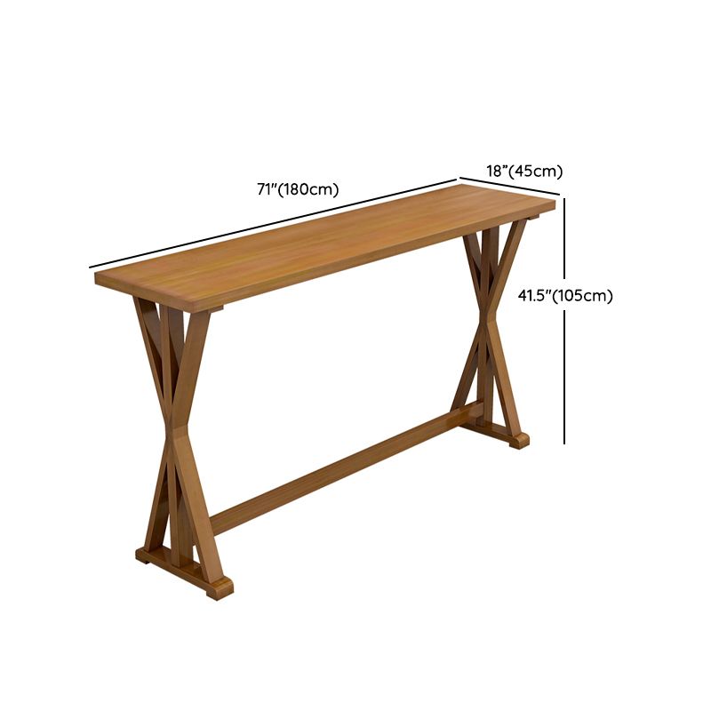 Modern Rectangle Bar Table Set 1/2/4/7 Pcs Solid Wood Bar Table and Backless Stools