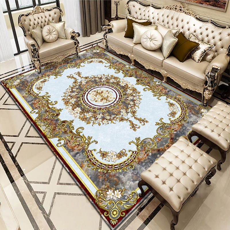 Tapis de salon multicolore Americana Floral Pattern Tappet Synthetics Easy Care Tapis sans glissement