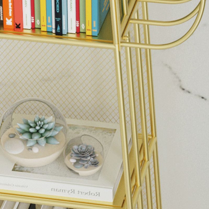 Metal Closed Back Bookshelf Modern Standard Bookcase with Shelves