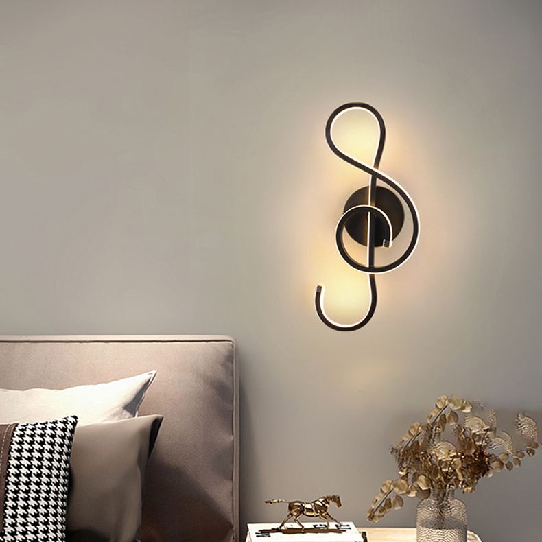 Salon moderniste applique murale noire LED simple mural