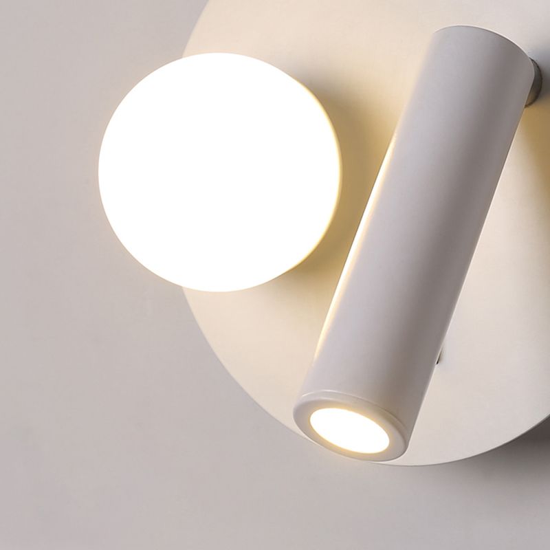Modern LED Metal Wall Sconce Geometric Shape Wall Light with Acrylic Shade for Bedroom