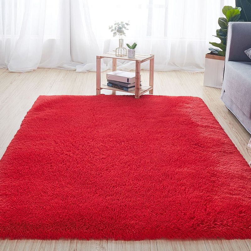 Comfort Solid Color Rug Multi-Color Scandinavian Carpet Plush Stain Resistant Anti-Slip Backing Machine Washable Rug for Home