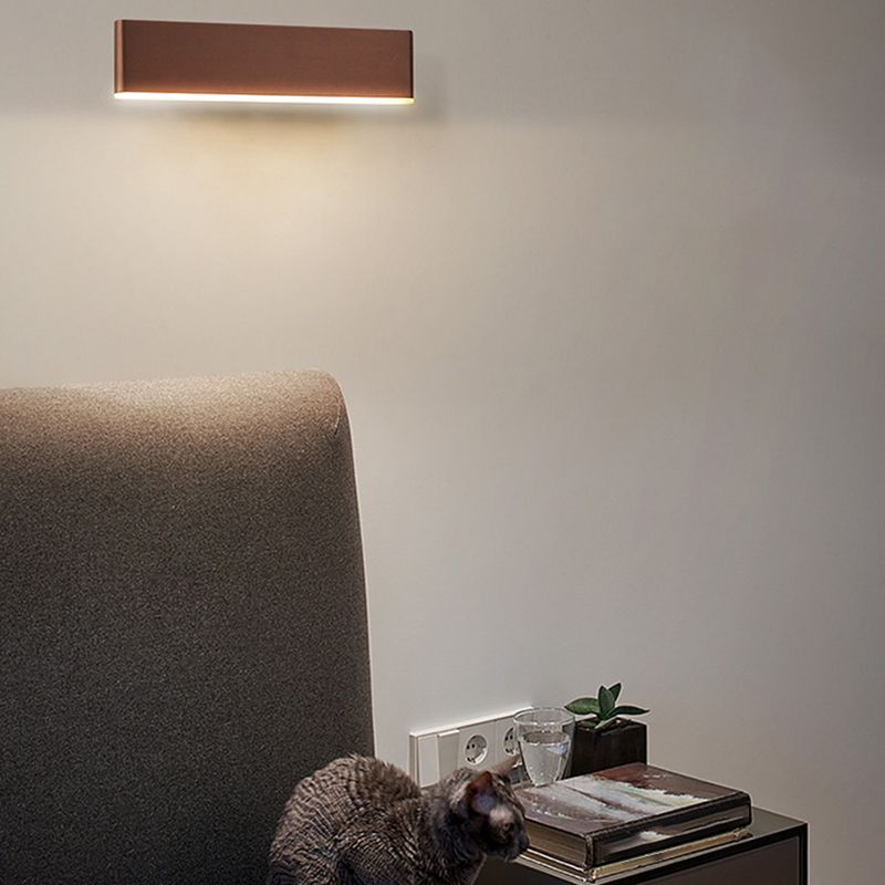 Rectangle Shape Metal Wall Light Modern Style Single Light Wall Mount Lighting