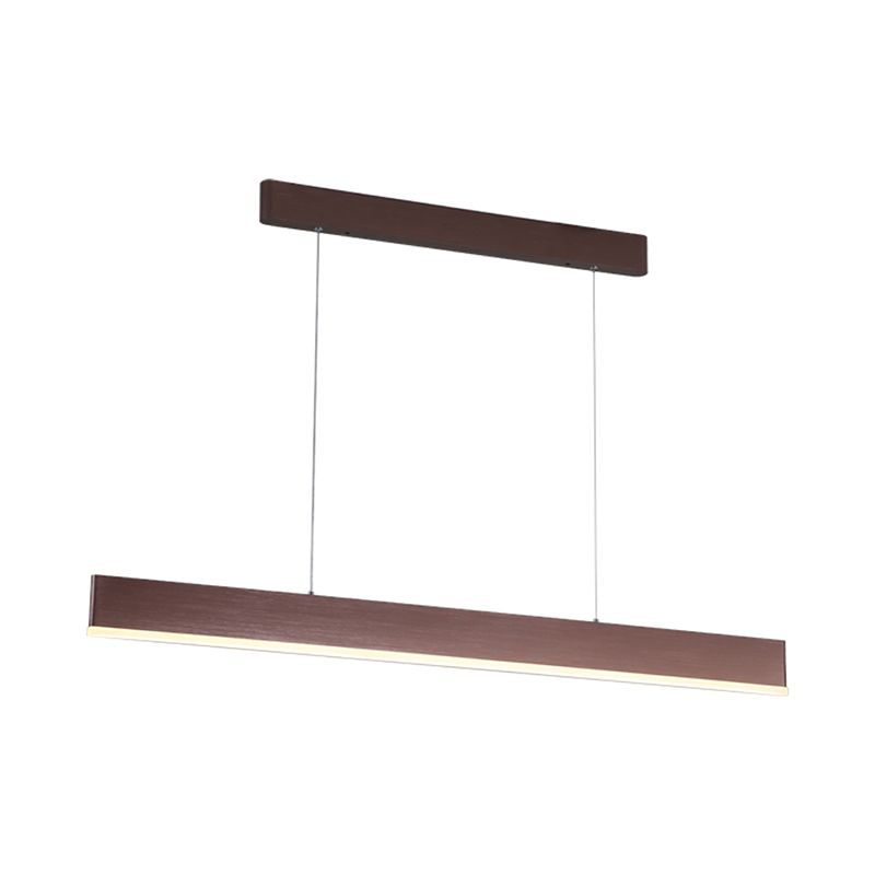 Contemporary Style Linear Shape Island Light Metal 1 Light Island Pendant Light in Brown