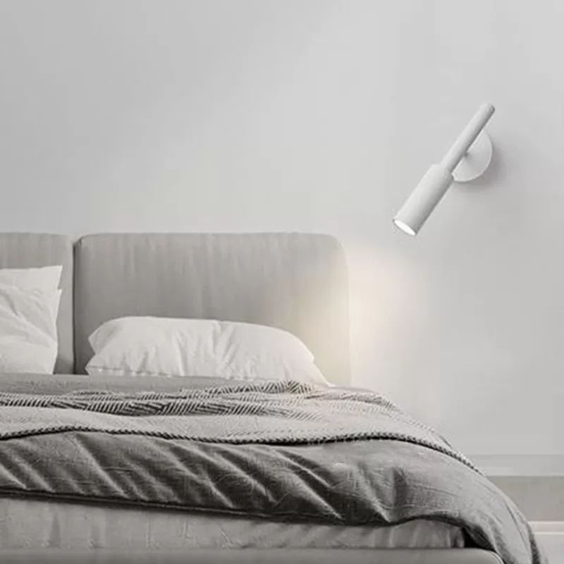 Single Modernism White/Black Wall Mounted Sconce Metallic Wall Light for Bedroom