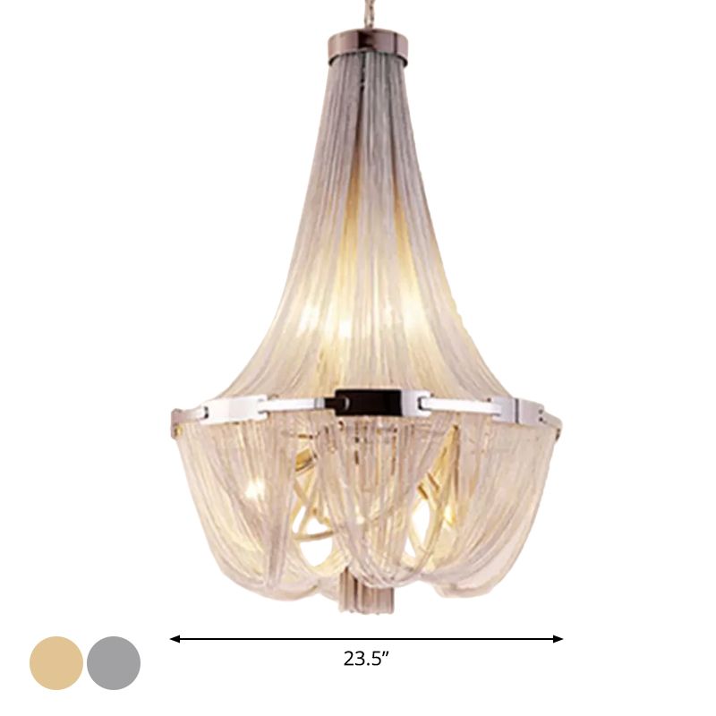 Semplice 16 lampadine cesti lampadari appesi a ciondolo di illuminazione con tonalità in alluminio