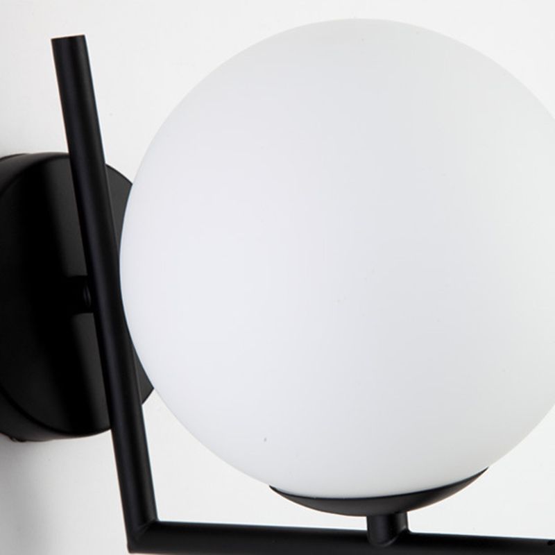 Glass Globe Wall Sconce in Modern Concise Style Wrought Iron Wall Lamp for Interior Spaces