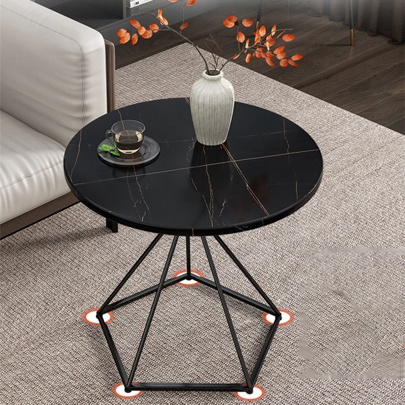 Frame Coffee Table Minimalist Wood Round Coffee Table for Living Room