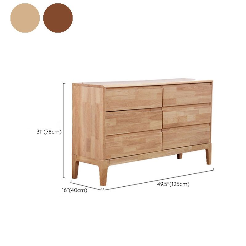 Rubber Wood Bedroom Chest Contemporary Storage Chest with Drawers