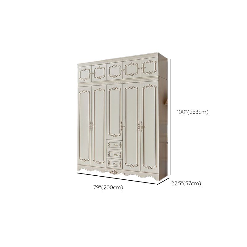 French Country Wardrobe Cabinet with Shelves Wood Wardrobe Closet